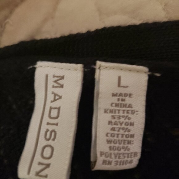 MADISON Black Cardigan Sweater with Sheer back - Picture 12 of 12